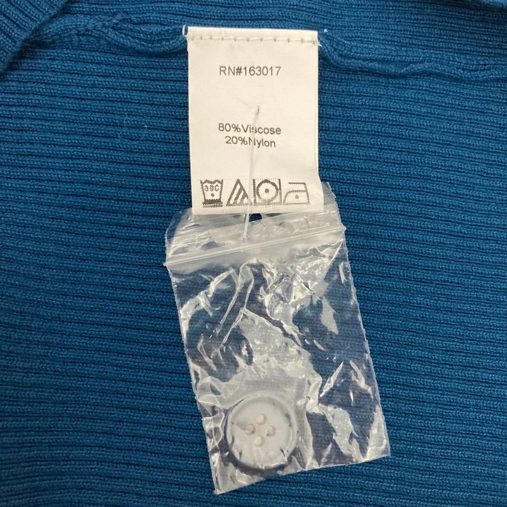 NWT Princess Polly Isadora Mini Dress Navy Blue Size L/XL Long Sleeve Ribbed - Picture 8 of 9